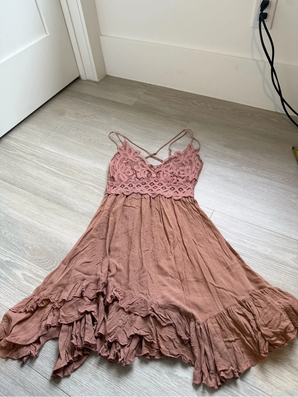 Free People Adella Dress - Women’s Rose Gold Pink Lace